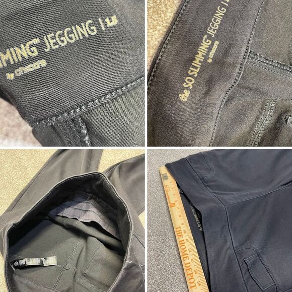 Chico the so slimming jegging trouser womens sz 1.5 high rise black pants - Picture 11 of 12